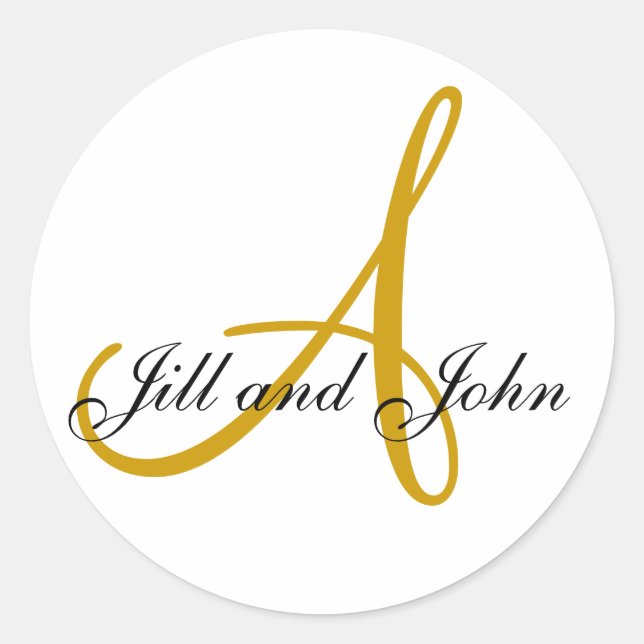 Adesivo Sobrenome inicial A mais nomes Dourado Stick (Frente)