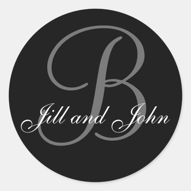 Adesivo Sobrenome inicial B mais primeiros nomes Black Sti (Frente)