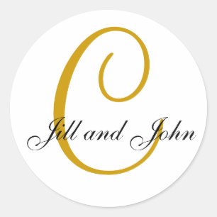 Adesivo Sobrenome inicial C mais nome Dourado Stick