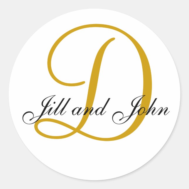 Adesivo Sobrenome inicial D mais nome Dourado Stick (Frente)