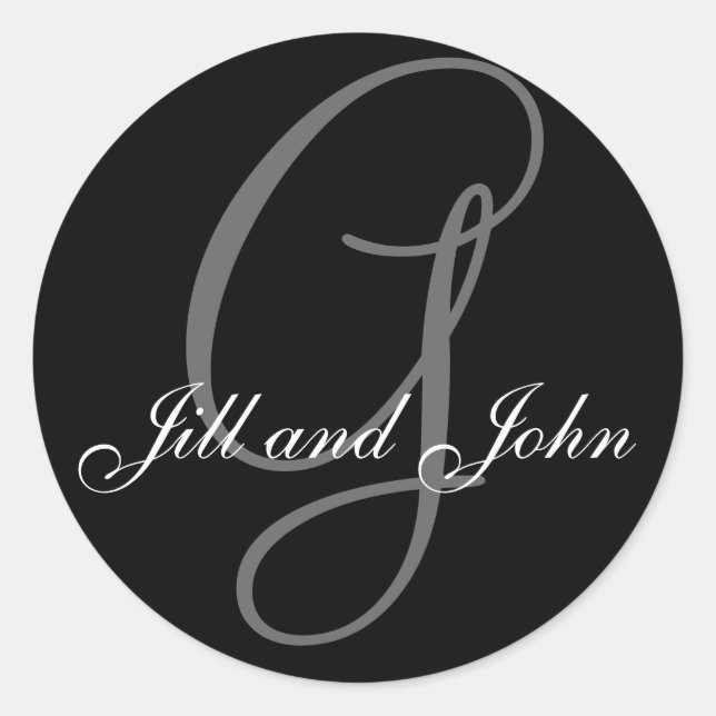 Adesivo Sobrenome inicial G e nomes próprios Black Stick (Frente)