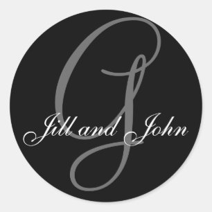 Adesivo Sobrenome inicial G e nomes próprios Black Stick