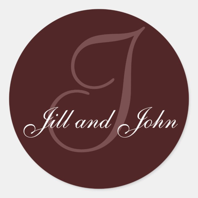 Adesivo Sobrenome Inicial I Mais Nomes Primeiro Selo Marro (Frente)