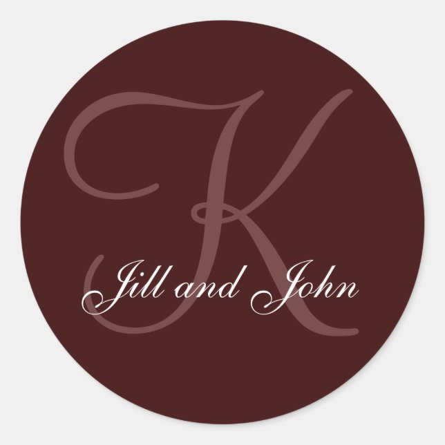 Adesivo Sobrenome inicial K mais nomes primeiro Selar de s (Frente)