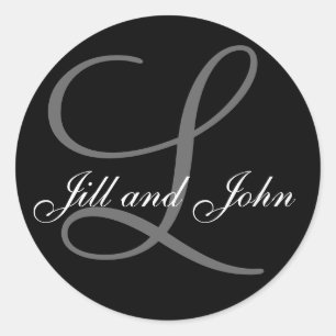 Adesivo Sobrenome inicial L mais nomes impressão em preto