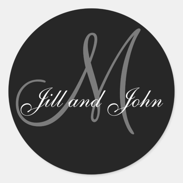 Adesivo Sobrenome inicial mais primeiros nomes Black Stick (Frente)