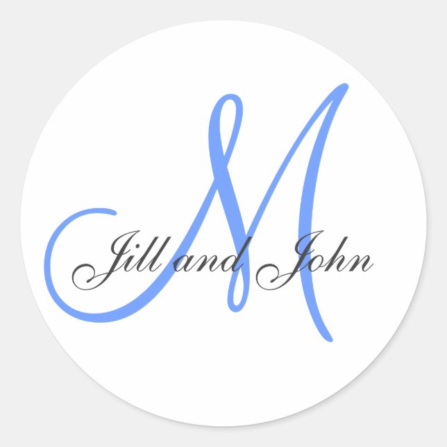 Adesivo Sobrenome inicial mais primeiros nomes Blue Stick (Frente)
