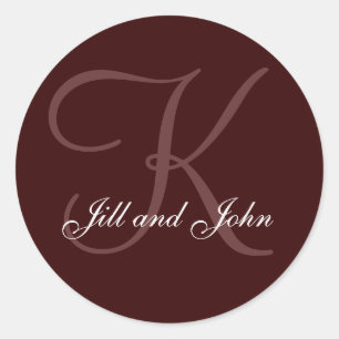 Adesivo Sobrenome K inicial mais o selo de Choclate dos