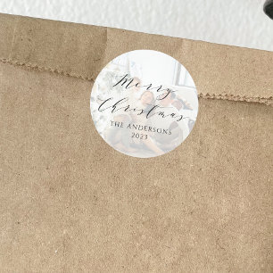 Adesivo Sobreposição de Fotos de Natal Merry Script Minima