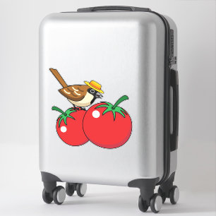 Adesivo Sobreposição Orgânica Comendo Tomate Vermelho