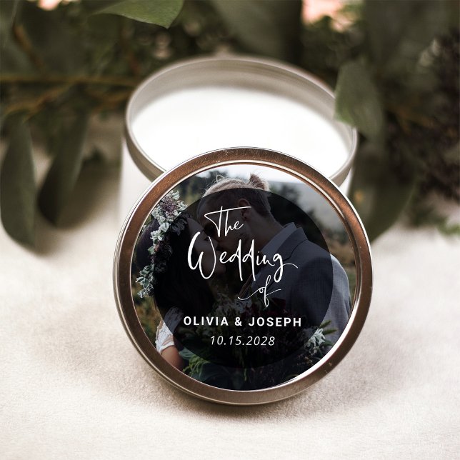 Adesivo Sobreposição Preta e Branca Moderna | Casamento Fo (Criador carregado)