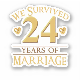 Adesivo Sobrevivemos 24 Anos De Casal Casamento 24 Anniv