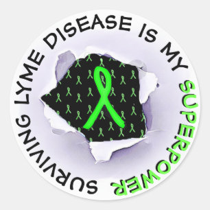 Adesivo Sobrevivência a Lyme Disease Superpower STICKERS