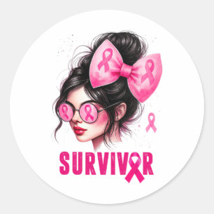 Adesivo Sobrevivência Cancer de mama Consciência rosa Mens