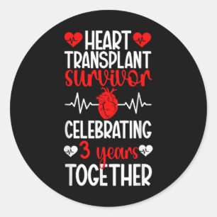 Adesivo Sobrevivência do Transplante Cardíaco 3º Aniversár