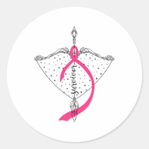 Adesivo Sobrevivente Arco Guerreiro Esperança Fita Rosa Fi