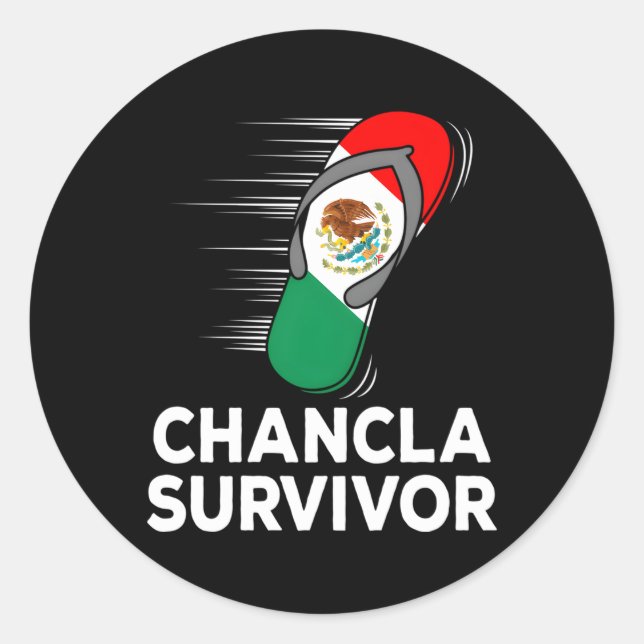 Adesivo Sobrevivente Chancla México Piada de Bandeira Mexi (Frente)