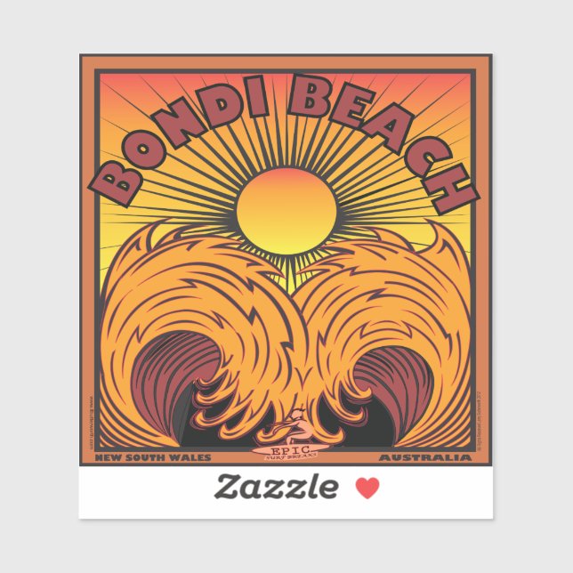 ADESIVO SOBREVIVENTE DA PRAIA BONDI AUSTRÁLIA (Folha)