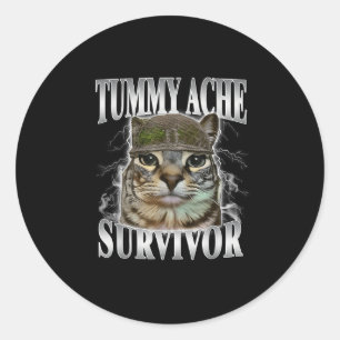 Adesivo Sobrevivente de Dor de Barriga Meme de Gato Engraç