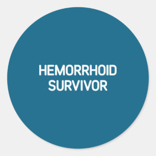Adesivo Sobrevivente de Hemorroida, Engraçado, Piadas, Sar