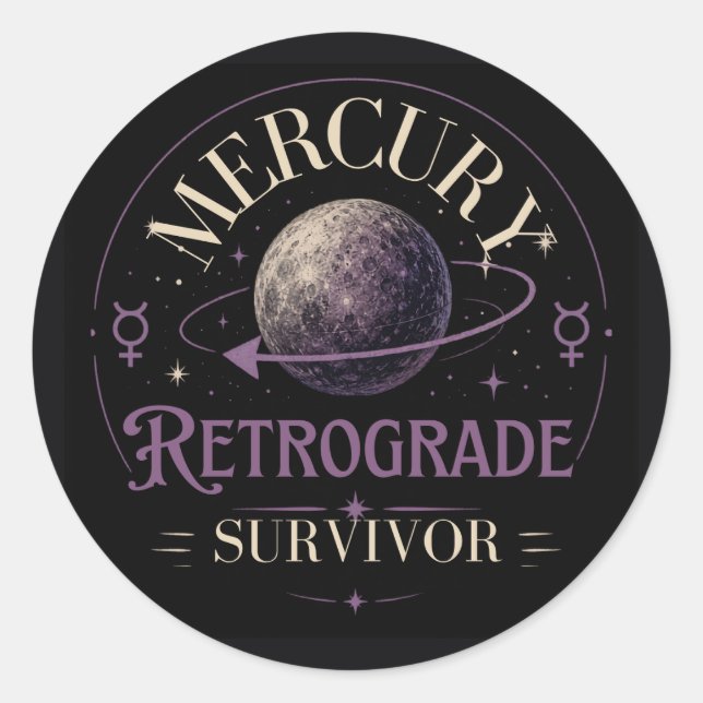Adesivo Sobrevivente de Mercúrio Retrógrado (Frente)