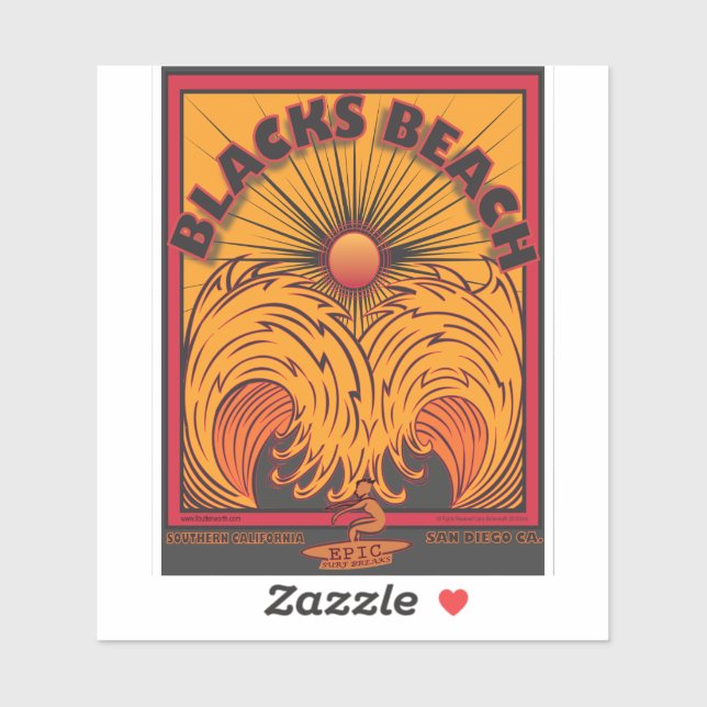 ADESIVO SOBREVIVENTE DE PRAIA NEGRA SAN DIEGO CALIFÓRNIA (Folha)