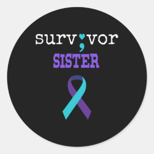 Adesivo Sobrevivente Irmã Semicolon Prevenção Suicida