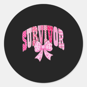 Adesivo Sobrevivente Laço Rosa Coquette Arco Câncer de Mam