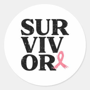 Adesivo Sobrevivente Pink Ribbon Warrior Cancer Awarene