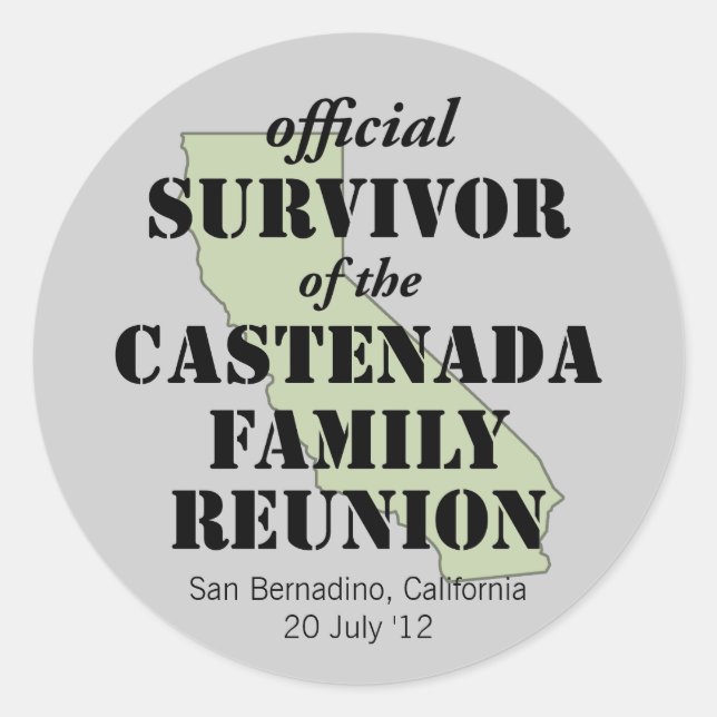 Adesivo Sobrevivente Sindical Oficial da Família - Califór (Frente)