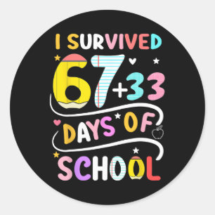 Adesivo Sobrevivi 100 Dias De Escola Mais Inteligente 67 P