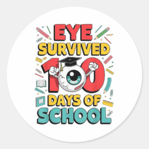 Adesivo Sobrevivi 100 Dias De Olho Engraçado Da Escola 100