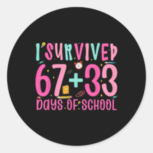 Adesivo Sobrevivi 67+33 Dias De Professor(a) Meninos Menin