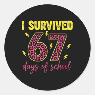 Adesivo Sobrevivi 67 Dias De Escola 100 Dias Seis Sete Br