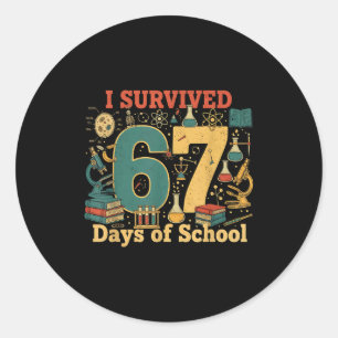 Adesivo Sobrevivi 67 Dias De Escola Engraçado 67 Meme Ciên