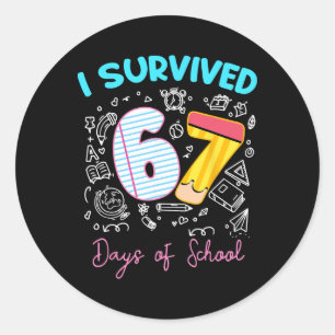 Adesivo Sobrevivi 67 Dias De Escola Engraçado 6 7 Meme Pro