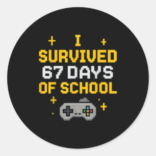 Adesivo Sobrevivi 67 Dias De Escola Gamer Estudante Divert