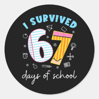 Adesivo Sobrevivi 67 Dias De Escola Meme Divertido Profess