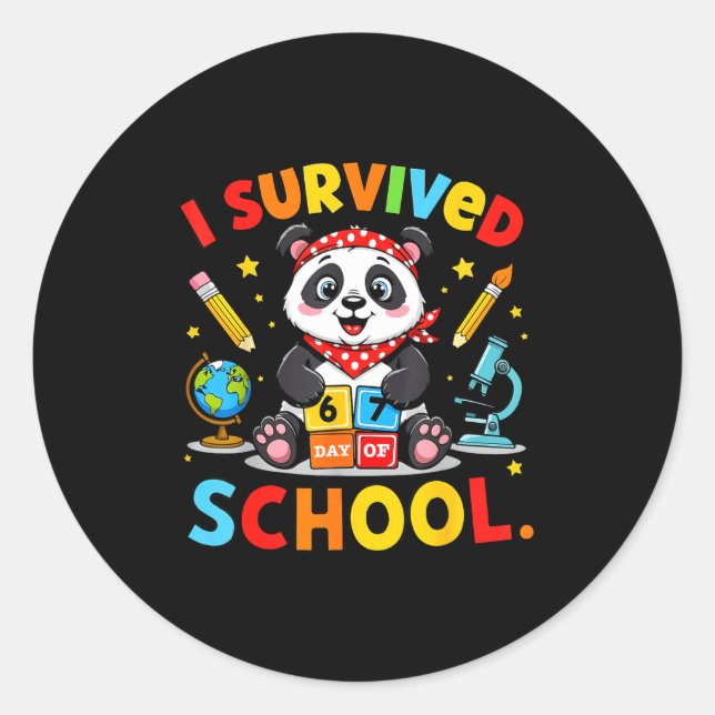 Adesivo Sobrevivi 67 Dias De Escola Piada Engraçada Profes (Frente)