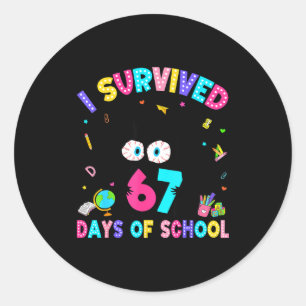 Adesivo Sobrevivi 67 Dias De Escola Six Seven Meme Gíria