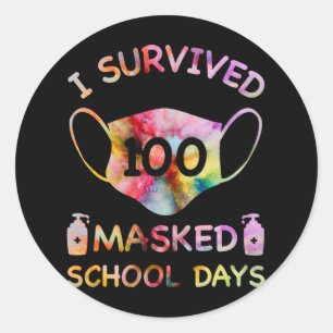 Adesivo Sobrevivi A 100 Dias De Escola Mascarados Para Pro
