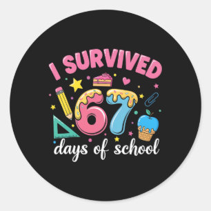 Adesivo Sobrevivi a 67 Dias de Aula Meme Divertido Profess