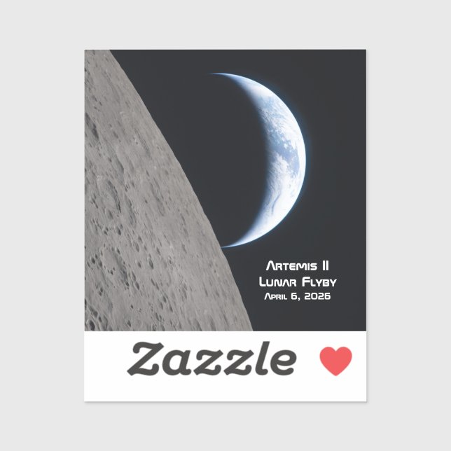 Adesivo Sobrevoo Lunar Artemis II (Folha)