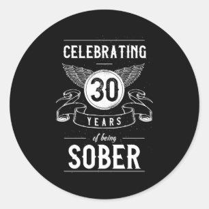 Adesivo Sobriety Recovery Anniversário 30 anos Sober