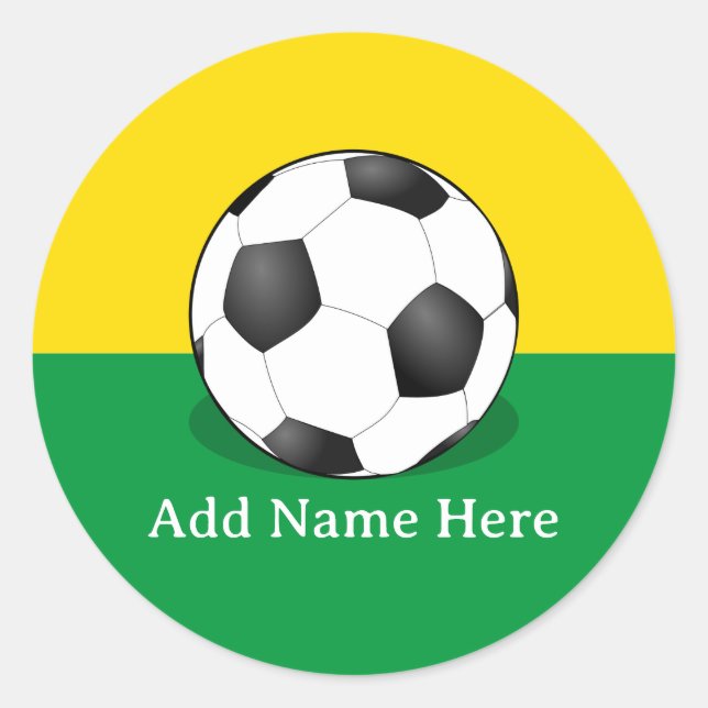 Adesivo Soccer Ball on Yellow and Green Background (Frente)