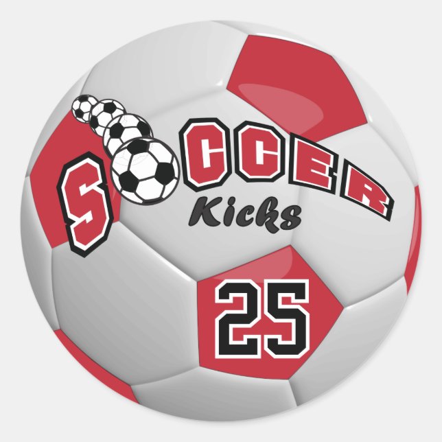 Adesivo Soccer Ball Players Kicks |  Dark Red (Frente)