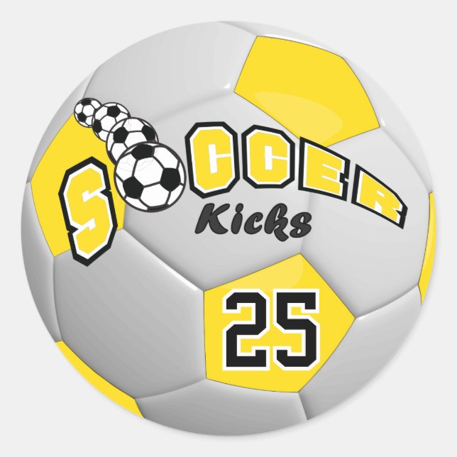 Adesivo Soccer Ball Players Kicks | Yellow (Frente)