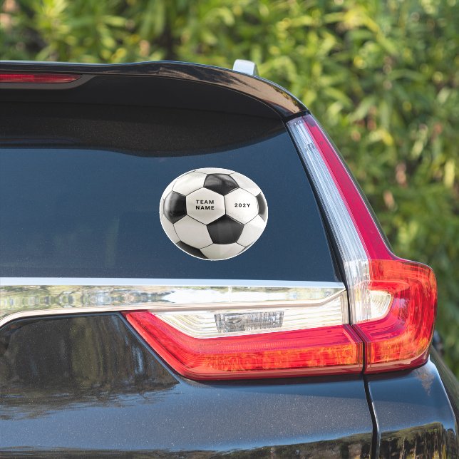 Adesivo Soccer Ball Vinyl Sticker | Personalized Team Name (Lado do carro)