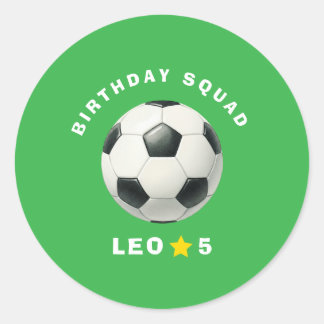 Adesivo Soccer Birthday Favor Stickers Editable Boy