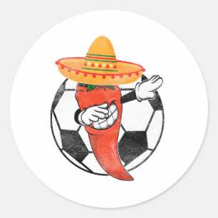 Adesivo Soccer Byll Dabbing Pepper Quente Cinco Chili Mexi